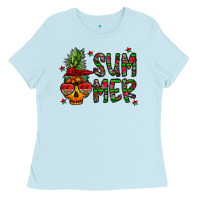 Baby Blue summer vibes Ladies Tee - CowhideDigitalArt