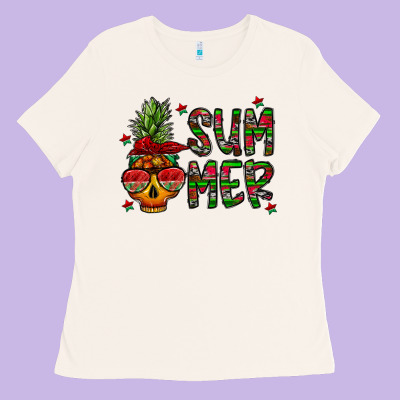 Summer Vibes Ladies Tee Designed By Cowhidedigitalart