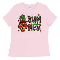 Bubblegum Pink summer vibes Ladies Tee - CowhideDigitalArt