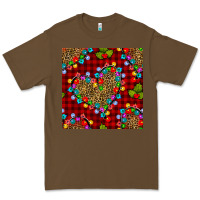Cacao christmas lights and leopard hearts seamless pattern Premium Tee - BundleAndBundleShop