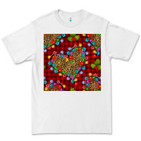 White christmas lights and leopard hearts seamless pattern Premium Tee - BundleAndBundleShop