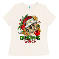 Bone Christmas Vibes Human Skull Ladies Tee - FaDigitalArtStudio