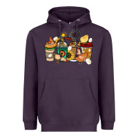 Plum Chicken coffee cups Heavyweight Hoodie - HowdyJamesFarm