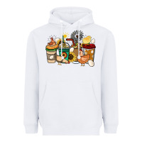 White Chicken coffee cups Heavyweight Hoodie - HowdyJamesFarm