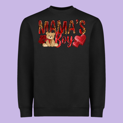 Mamas Boy With Leopard Heavyweight Sweatshirt Designed By Nancycooperartshop