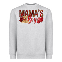 Heather Grey mamas boy with leopard Heavyweight Sweatshirt - NancyCooperArtShop