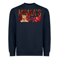 Navy mamas boy with leopard Heavyweight Sweatshirt - NancyCooperArtShop
