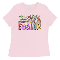 Bubblegum Pink My First Easter Bunny Ladies Tee - RanaPortraitStore