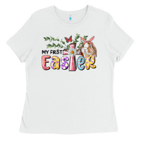 White My First Easter Bunny Ladies Tee - RanaPortraitStore