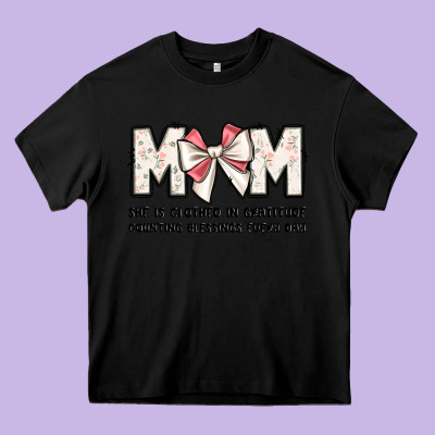 Mom She Is Clothed In Gratitude Counting Blessings Heavy Core Tee Designed By Jahusdesignshop