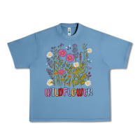 Pebble Blue wildflower malias Urban Heavy Tee - MaliasSmallBusiness