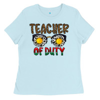 Baby Blue teacher of duty Ladies Tee - CowhideDigitalArt