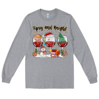 Heather Grey tipsy and bright christmas Long Sleeve Tee - MaliasSmallBusiness