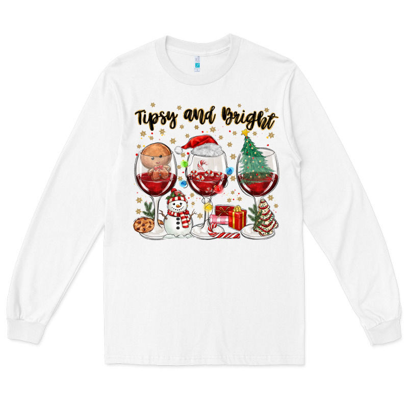 Tipsy And Bright Christmas Long Sleeve Tee by MaliasSmallBusiness | Teevron