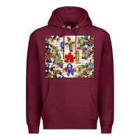 Burgundy Faith puzzle ribbon tumbler Premium Hoodie - TumblerDesignByShophia