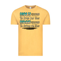 Vintage Mustard holy enough to pray for you hood enough to swing o Vintage Tee - MaliasSmallBusiness