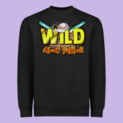 Wild About Softball Heavyweight Sweatshirt Designed By Nancycooperartshop