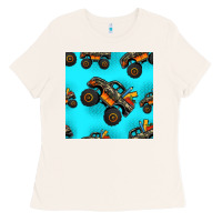 Bone monster truck pre teen seamless pattern Ladies Tee - HRA Design Shop