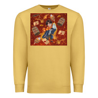 Antique Gold wizard boy with magic items Premium Sweatshirt - TumblerDesignByShophia