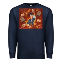 Navy wizard boy with magic items Premium Sweatshirt - TumblerDesignByShophia