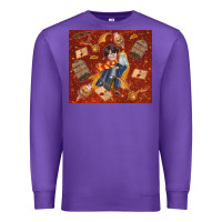 Purple wizard boy with magic items Premium Sweatshirt - TumblerDesignByShophia