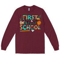Burgundy first day of school Long Sleeve Tee - NancyCooperArtShop