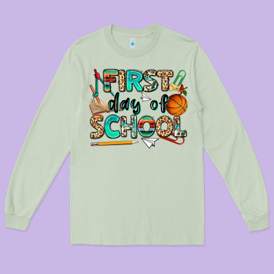 First Day Of School Long Sleeve Tee Designed By Nancycooperartshop