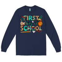 Navy first day of school Long Sleeve Tee - NancyCooperArtShop