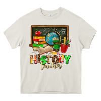 Cream history teacher Heavy Core Tee - AdoDesignShop
