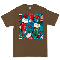 Cacao christmas socks seamless pattern Premium Tee - BundleAndBundleShop