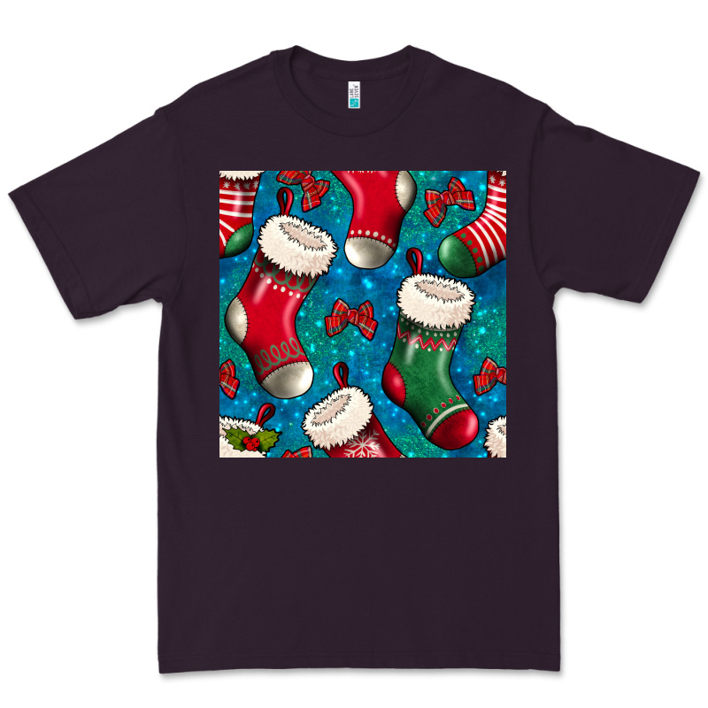 Christmas Socks Seamless Pattern Premium Tee by BundleAndBundleShop | Teevron