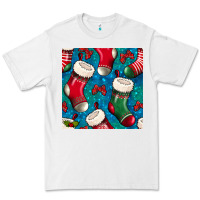 White christmas socks seamless pattern Premium Tee - BundleAndBundleShop