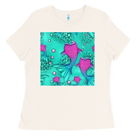 Bone mermaid tail seamless pattern Ladies Tee - HRA Design Shop