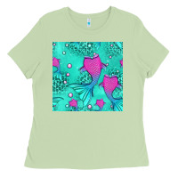 Matcha mermaid tail seamless pattern Ladies Tee - HRA Design Shop
