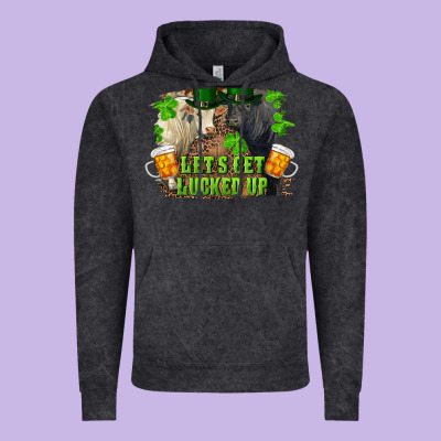 Let's Get Lucked Up Charolais And Black Angus Bull Vintage Hoodie Designed By Ranaportraitstore