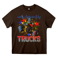 Chocolate Brown easily distracted by trucks Heavy Core Tee - AdoDesignShop