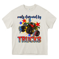 Cream easily distracted by trucks Heavy Core Tee - AdoDesignShop