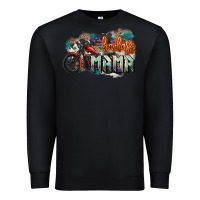 Black Badass Mama motorcycle Premium Sweatshirt - HowdyJamesFarm