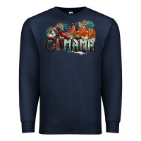 Navy Badass Mama motorcycle Premium Sweatshirt - HowdyJamesFarm