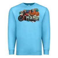 Ocean Blue Badass Mama motorcycle Premium Sweatshirt - HowdyJamesFarm