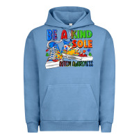 Pigment Pebble Blue Be a kind sole Autism Awareness Urban Hoodie - FaDigitalArtStudio