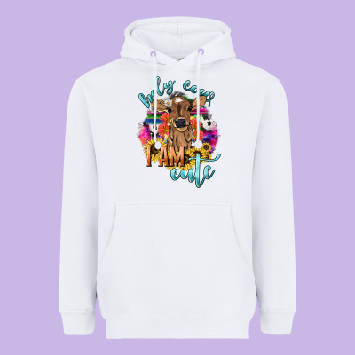 Holy Cow I Am Cute Baby Cow Heavyweight Hoodie Designed By Howdyjamesfarm