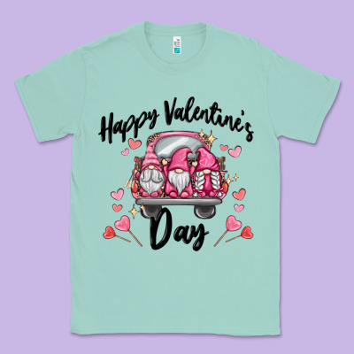 Happy Valentine's Day Gnome Truck Classic Tee Designed By Maliassmallbusiness