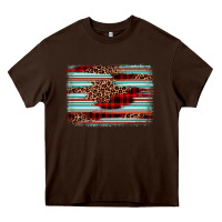 Chocolate Brown leopard serape background Heavy Core Tee - BarkalooDesign