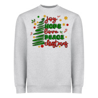 Heather Grey joy hope love peace christmas Heavyweight Sweatshirt - MaliasSmallBusiness