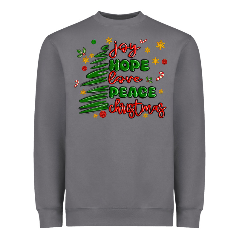 Joy Hope Love Peace Christmas Heavyweight Sweatshirt by MaliasSmallBusiness | Teevron