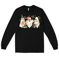 Black Christmas ghosts Long Sleeve Tee - MaliasSmallBusiness