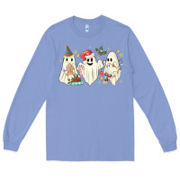 Colony Blue Christmas ghosts Long Sleeve Tee - MaliasSmallBusiness