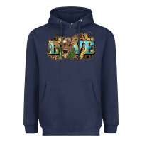 Navy Love baby Cow Heavyweight Hoodie - HowdyJamesFarm