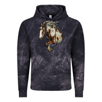 Cloud Black Mustang Horse Vintage Hoodie - LillyAllenDesigns